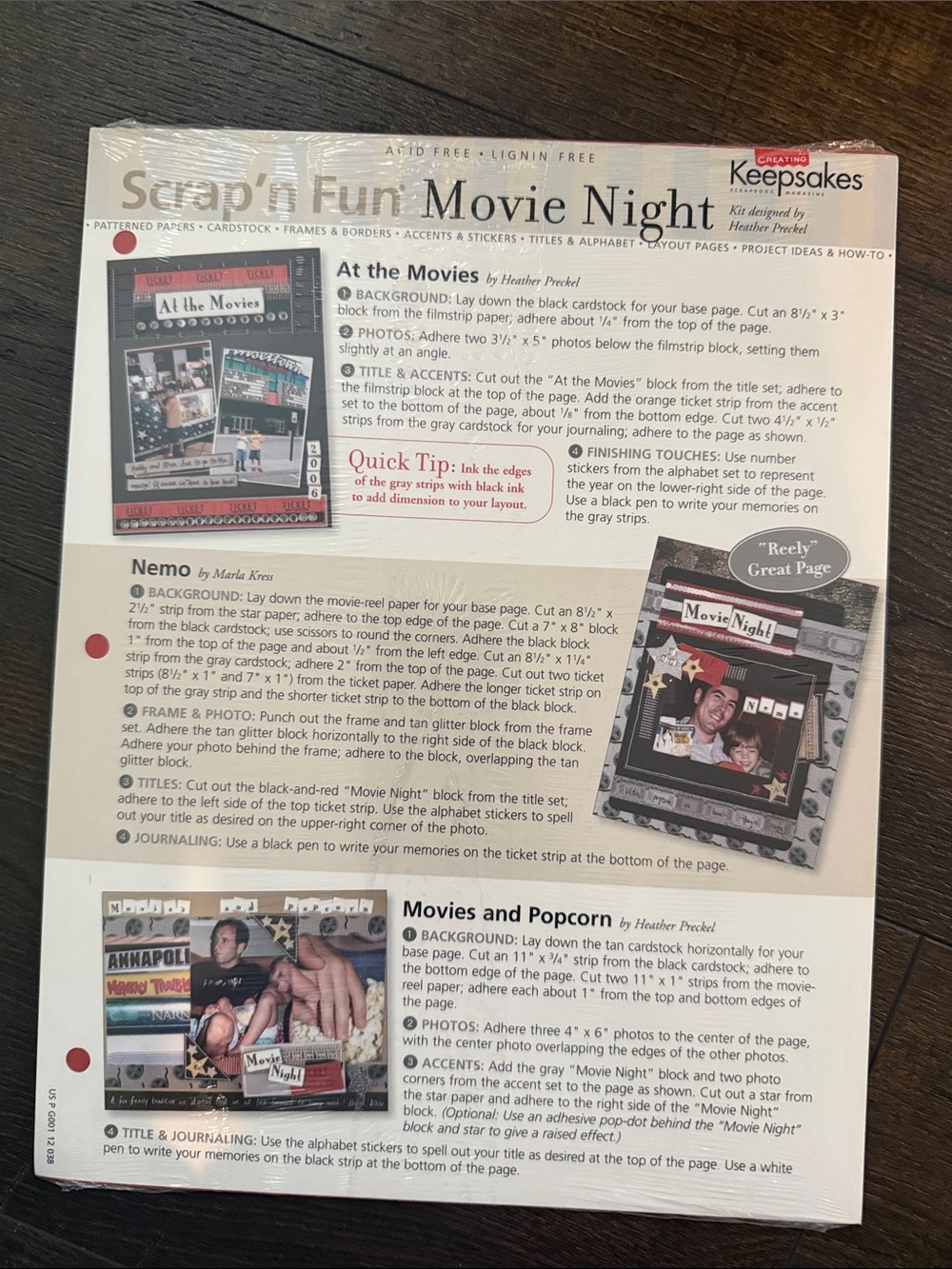 KEEPSAKE the Label Scrap'n Fun Movie Night Scrapbook Kit - Black & White